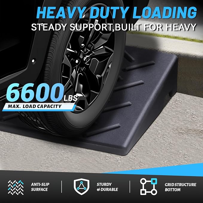 2 Pack Driveway Curb Ramp, 2 Inch Rise Rubber Threshold Ramp, Heavy Duty 6600LB - Image 3
