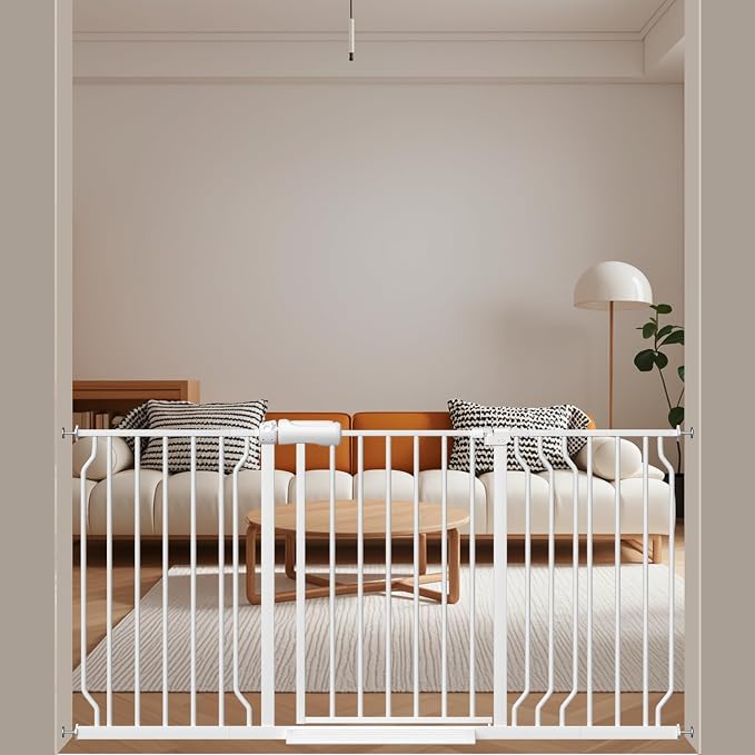 ALLAIBB Extra Wide Pressure Mounted Baby Gate Walk Through Child Kids Safety by ALLAIBB