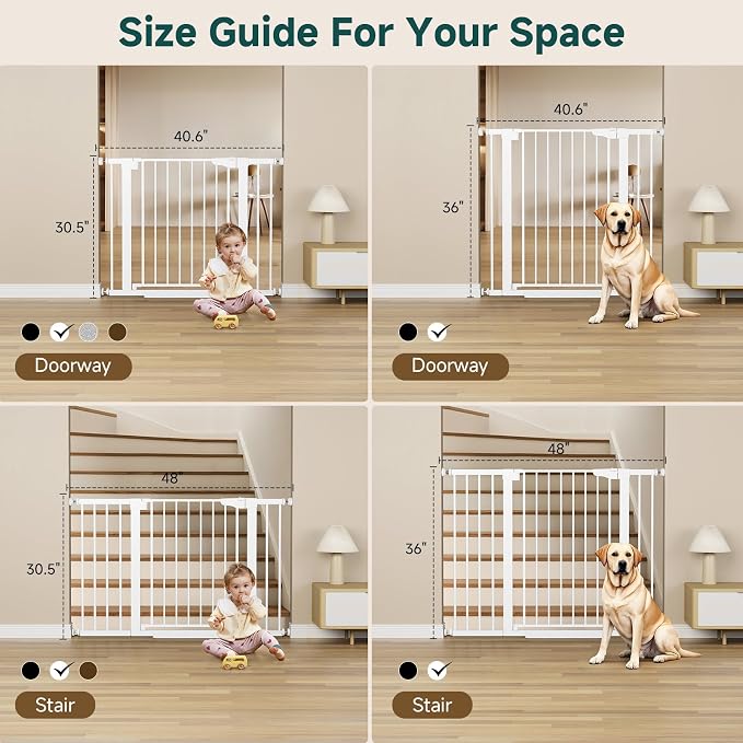 Cumbor 29.7-48" Baby Gate for Stairs, Mom's Choice Awards Winner-Dog Gates for - Field & Grace