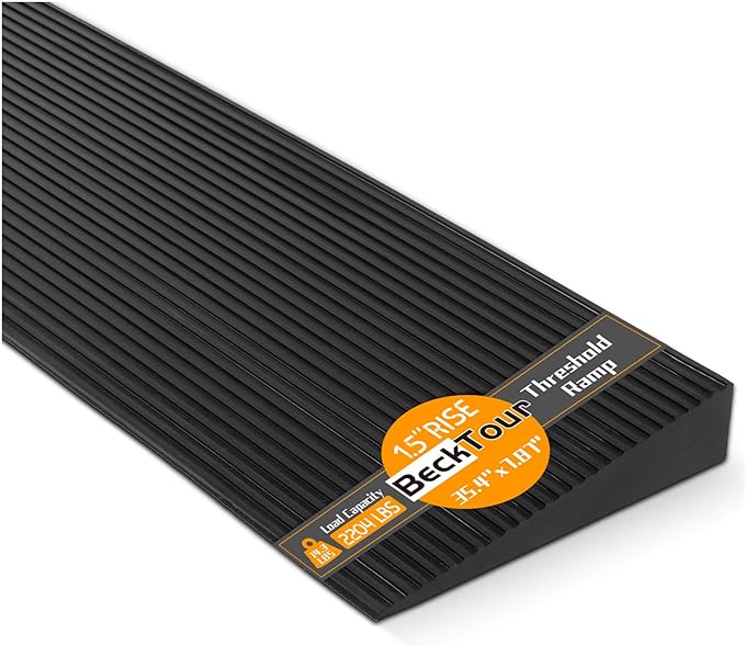 1.5'' Rise Threshold Ramp for Doorways, 2204 LBS Capacity Rubber Threshold Ramp by BeckTour
