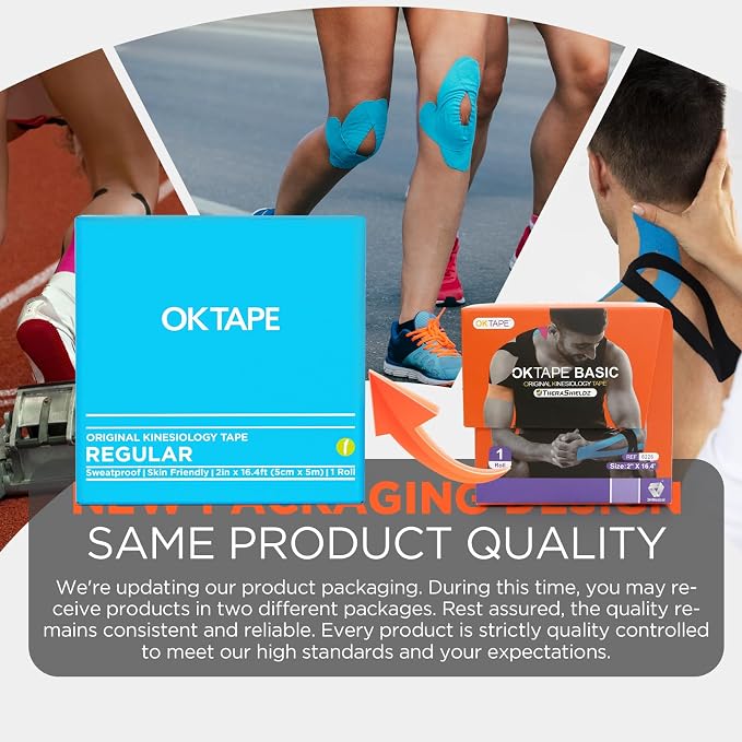 OK TAPE Kinesiology Tape, Regular Original Cotton Elastic Athletic Tape - Image 2