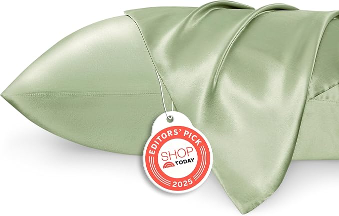 Bedsure Satin Pillowcases, Similar to Silk Pillow Cases Queen Size Set of 2 by BEDSURE