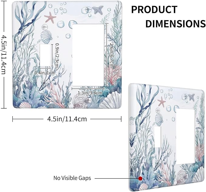 Outlet Covers Ocean Coral Seahorse Seashell Starfish 1 Toggle 1 Rocker - Image 4