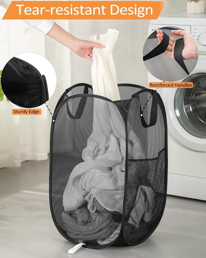 2 Pcs Durable Collapsible Laundry Baskets - Image 5