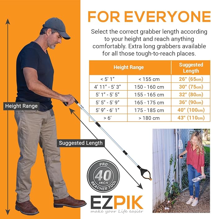 Ezpik 40" Long Extended Grabber Reacher Tool - Image 6