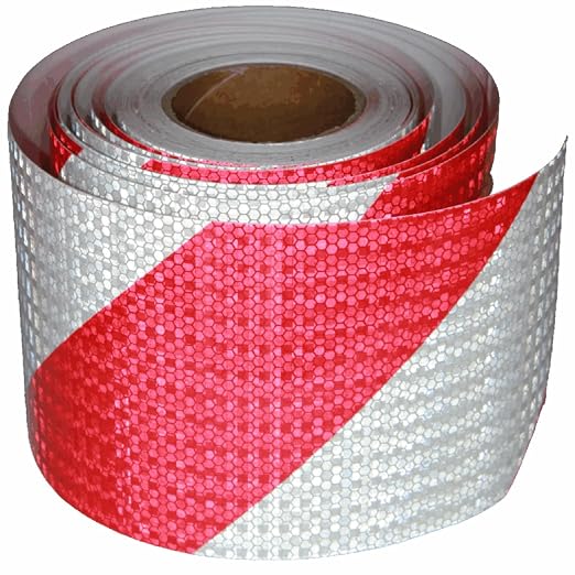 Red and White Reflective Tape Outdoor Waterproof 6 inch X 66 feet, High by tuyrchu