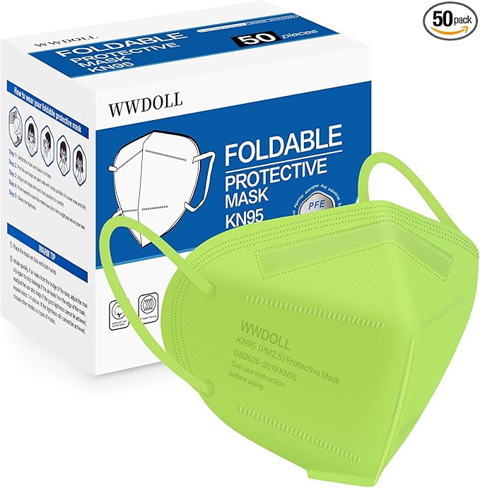 WWDOLL KN95 Face Mask 50 Pack, 5-Layers Breathable KN95 Masks by WWDOLL