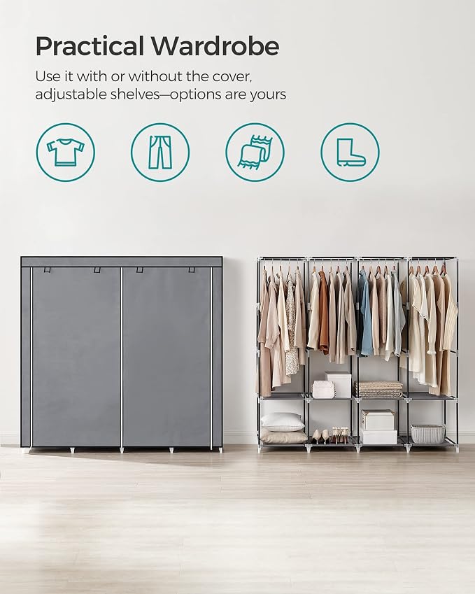 SONGMICS Portable Closet, Wardrobe Closet Organizer - Image 3