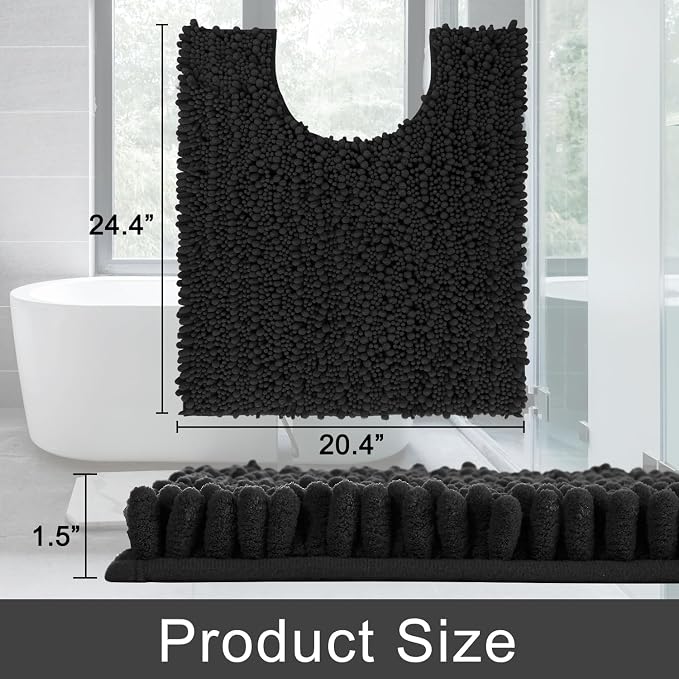Yimobra Toilet Rug U Shaped Washable 24x20 Inch - Image 2