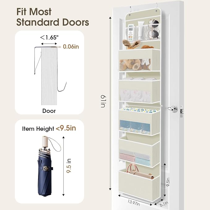 6-Tier Over The Door Organizer, Hanging Storage Organizer - Image 2