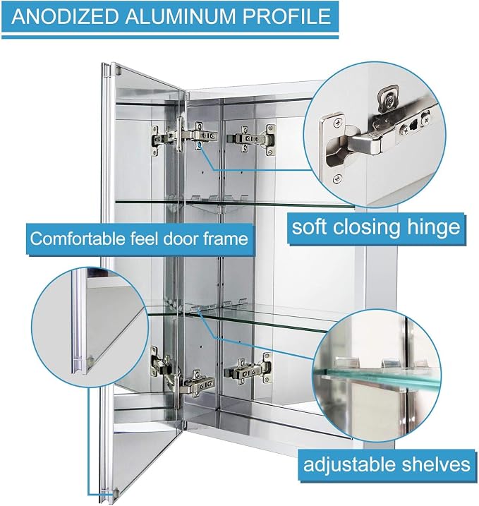 Fundin Aluminum Bathroom Medicine Cabinet - Image 6