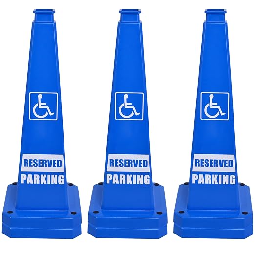 OrangeStar 6-Pack 28" Reserved Parking Cones, Large 4-Sided Message Safety by OrangeStar