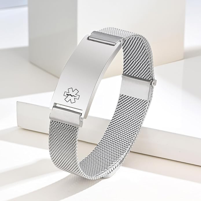 VNOX Medical Alert Id Bracelet for Men Women, Custom Engraving Adjustable - Image 10