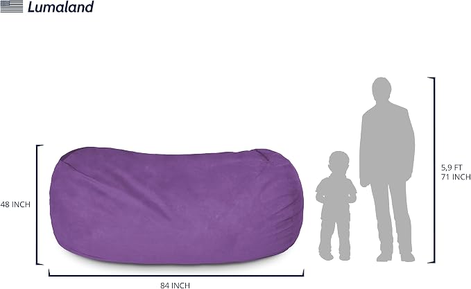 Lumaland Luxurious Giant 7ft Bean Bag Chair - Image 3