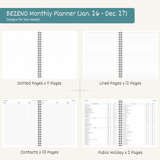 BEZEND Monthly Planner 2026-2027 2 Year Calendar Book - Image 5