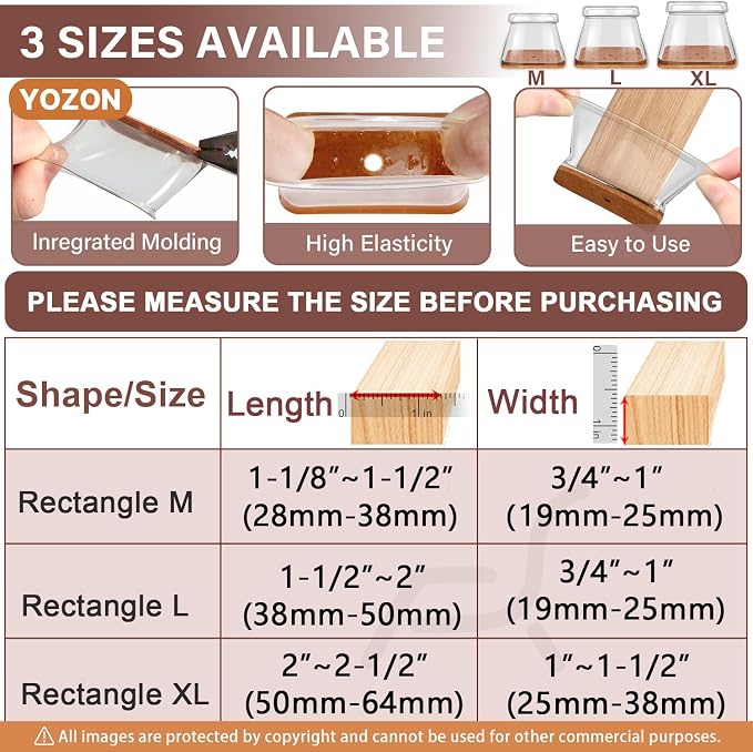 Chair Leg Floor Protectors Rectangle Chair Leg Protectors - Image 3