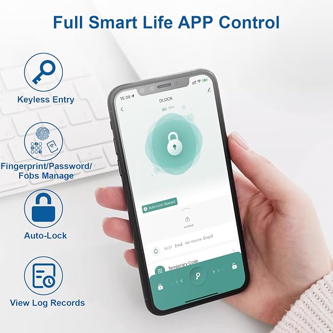 Fingerprint Door Lock, 6-in-1 Smart Door Knob - Image 4