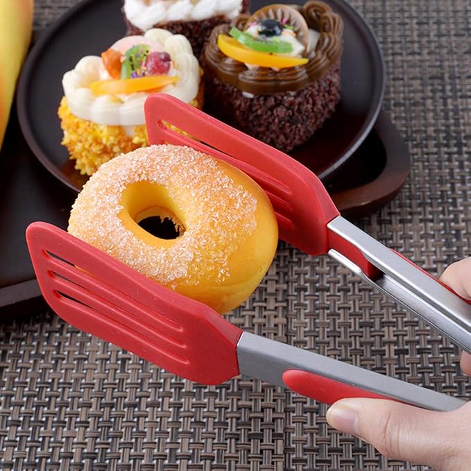 Cooking Tongs 9 inches and 12 inches Stainless Steel Kitchen Silicone Serving - Image 7