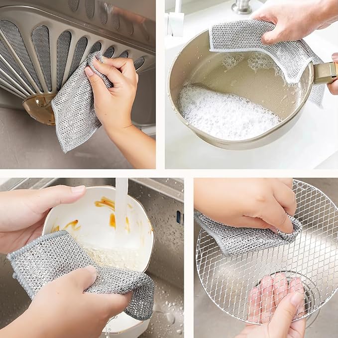 2024 New Multipurpose Wire Dishwashing Rags, Premium Metal Wire Dishwashing - Image 6