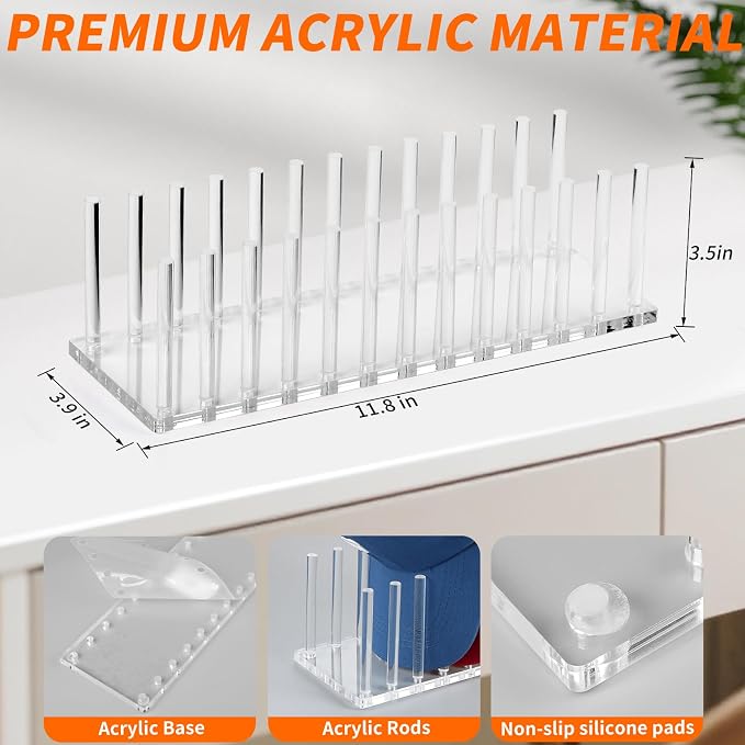 Kadolina Hat Organizer for Baseball Caps, Acrylic Hat Rack for 12 Baseball Caps - Image 3