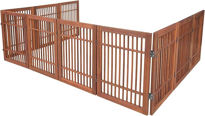 Urnporium Pet Dog Gate Strong and Durable Freestanding Folding Acacia Hardwood - Image 8