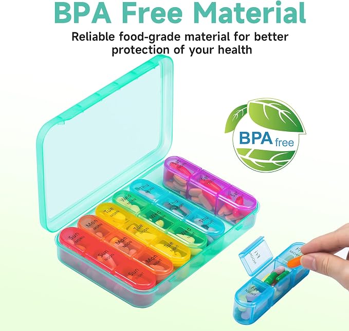 Pill Organizer 3 Times a Day, Weekly Pill Organizer 3x a Day, Pill Box 7 Day - Image 7