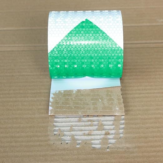 Reflective Tape Green and White 4 inch X 10 feet, Outdoor Waterproof Hazard - Image 2