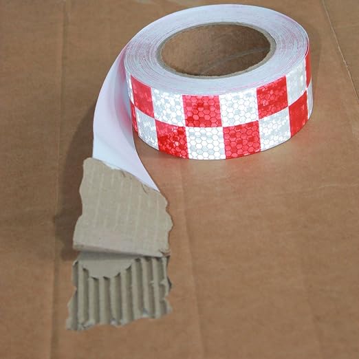 Red and White Reflective Tape 2 inch X 166 feet, Outdoor Waterproof Hazard - Image 2
