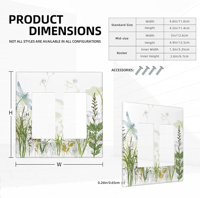 Wild Flower Dragonfly 2 Gang Rocker Light Switch Cover Plates Decorative - Image 5