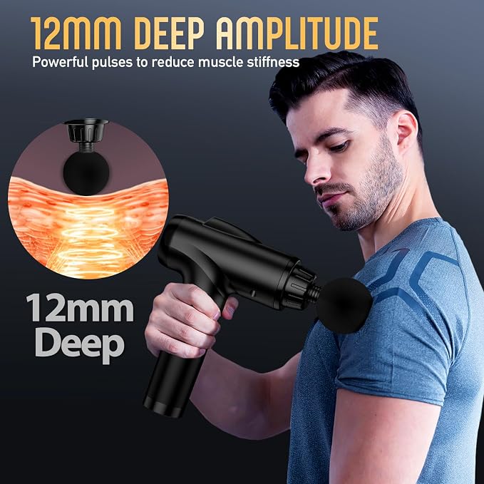 Massage Gun Deep Tissue, Handheld Electric Muscle Massager, High Intensity - Image 4