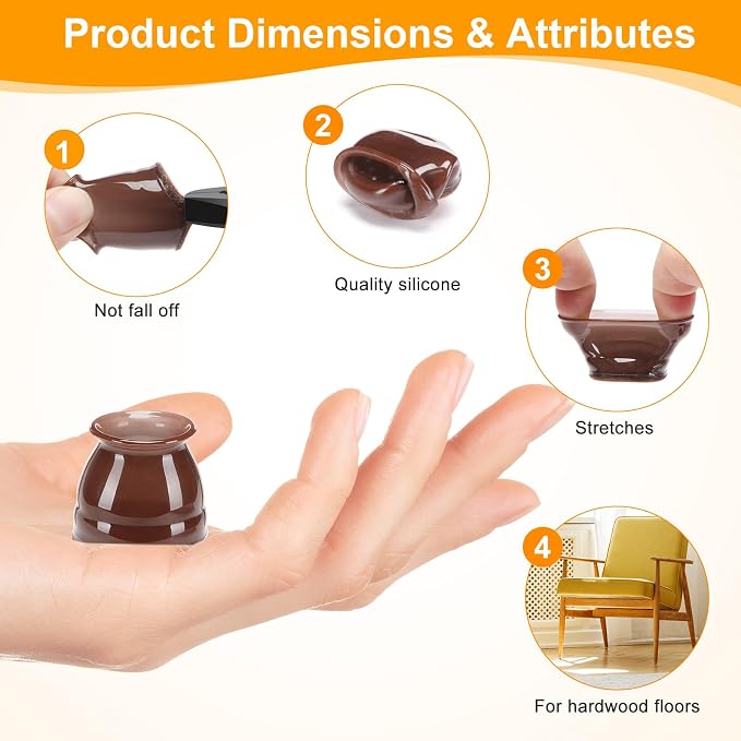 CHUNZEXI 24 Pack Chair Leg Floor Protectors - Image 4