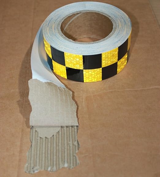 Yellow Black Reflective Tape 2 inch X 66 feet, Outdoor Waterproof Hazard - Image 2