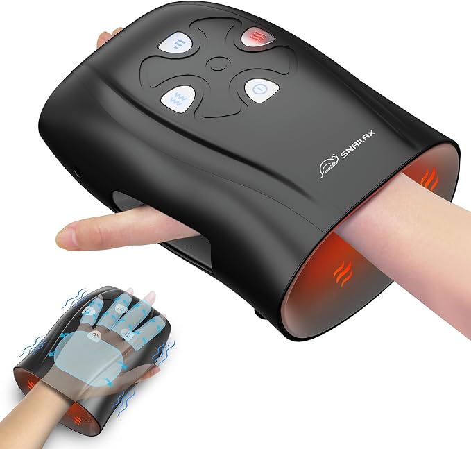 Snailax Hand Massager with Heat and Compression, Cordless Hand Massager by Snailax