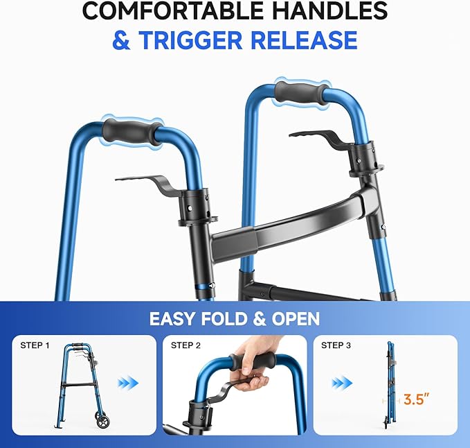 Folding Walker for Seniors, Front Wheel Walker - Image 5