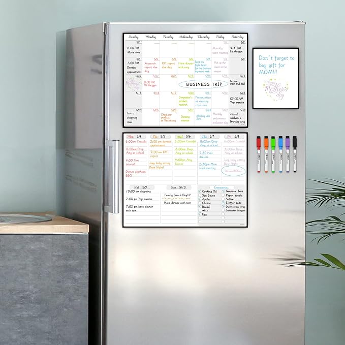 JJPRO Magnetic Dry Erase Monthly Calendar and Weekly Whiteboard - Image 6