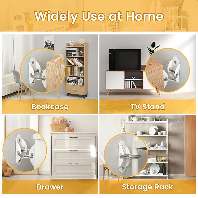 Furniture Anchors for Baby Proofing, Furniture Straps Anti Tip Furniture Anchor - Image 9