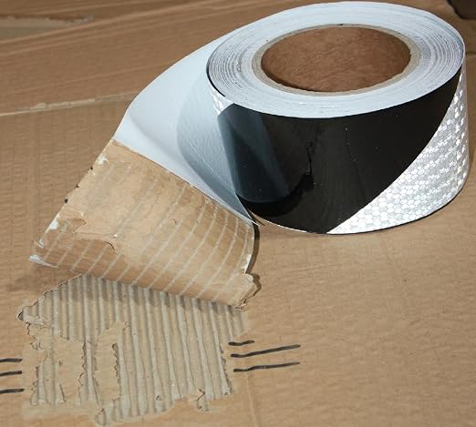 Black White Reflective Tape Outdoor Waterproof 3 inch X 166 feet, High - Image 2