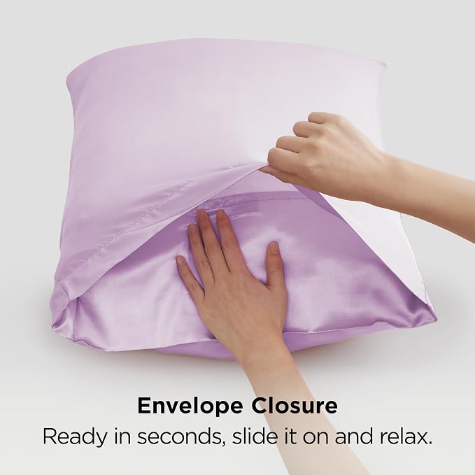 Bedsure Satin Pillowcase 2 Pack Similar to Silk Pillow Cases Standard Size - Image 7