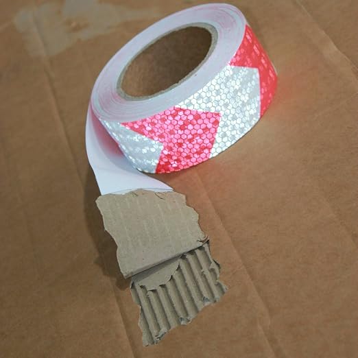 Red and White Reflective Tape 2 inch X 166 feet, Outdoor Waterproof Hazard - Image 2