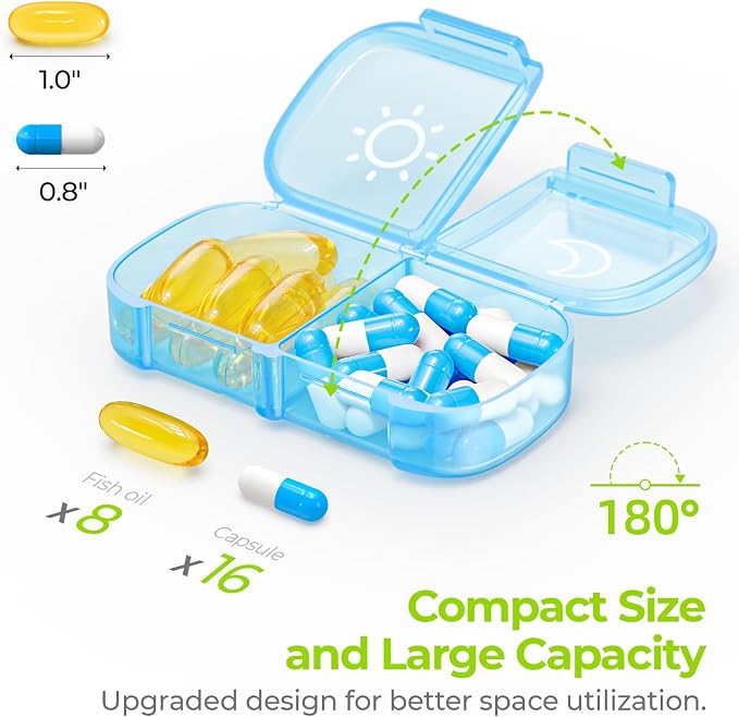 AUVON XL Weekly Pill Organizer 2 Times a Day, Pill Box 7 Day - Image 2