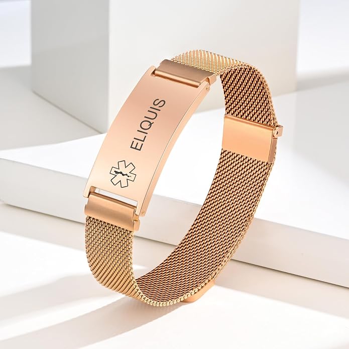 VNOX Medical Alert Id Bracelet for Men Women, Custom Engraving Adjustable - Image 7