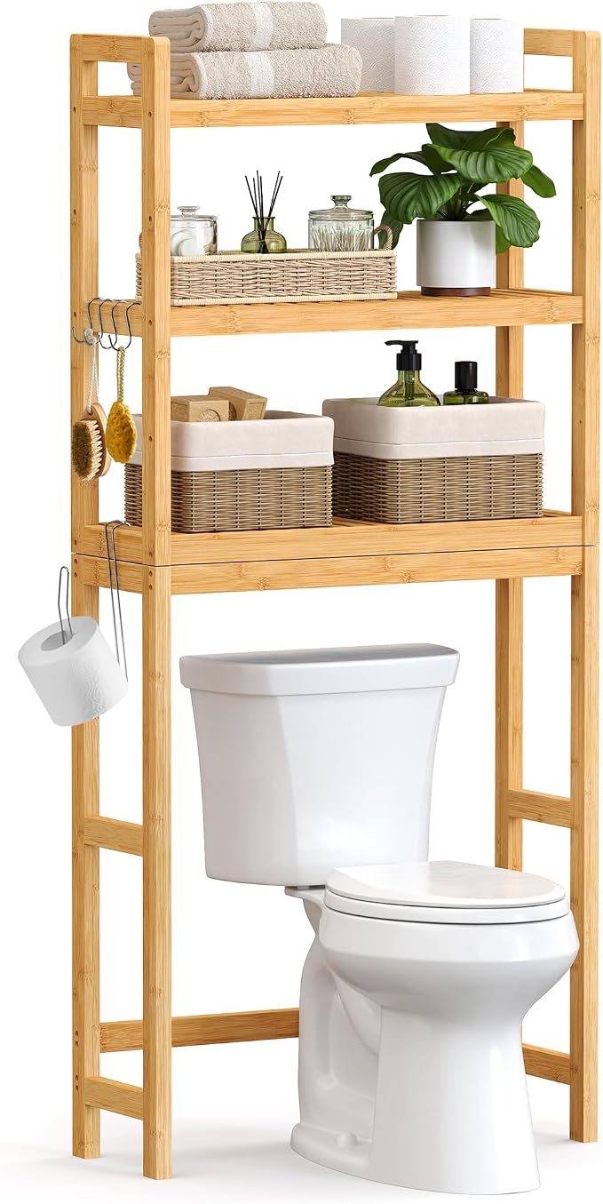 SONGMICS Over The Toilet Storage, 3-Tier Over Toilet Bathroom Organizer by SONGMICSbySONGMICSHOME
