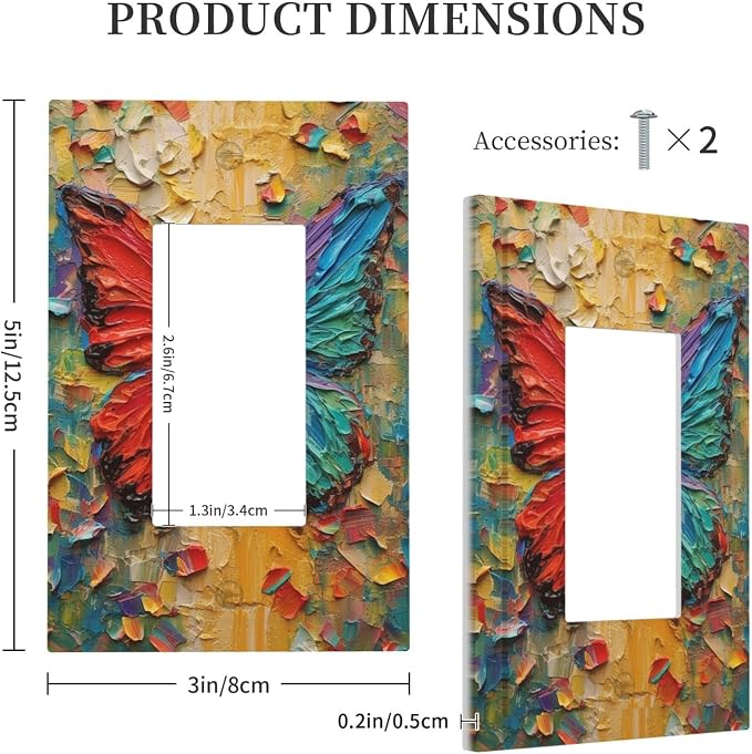 Decorative Outlet Covers Colorful Butterfly Animal Insects Wall Art Abstract 1 - Image 5