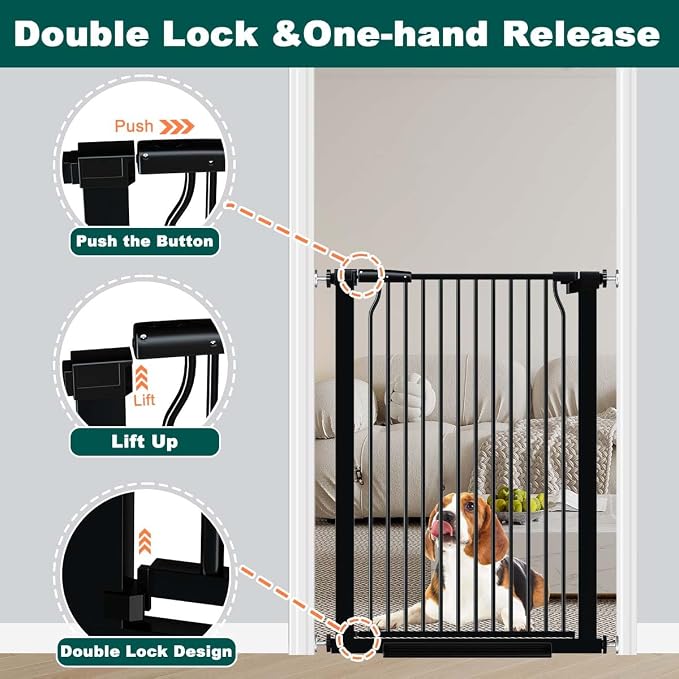 Fairy Baby 40.5" Extra Tall Baby Gate No Drill, 54.8"-60.2" Extra Wide Dog Pet - Image 4