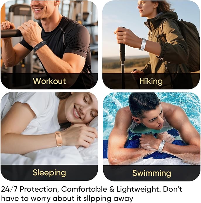 VNOX Medical Alert Id Bracelet for Men Women, Custom Engraving Adjustable - Image 3