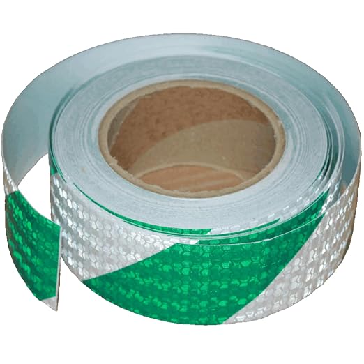 Reflective Tape Green and White 2 inch X 66 feet, Outdoor Waterproof Hazard by tuyrchu