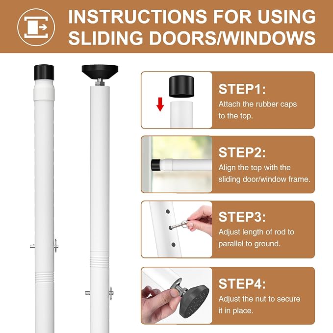 Sliding Glass Door Security Bar, Patio Door Barricade Security Bar, Apartment - Image 7