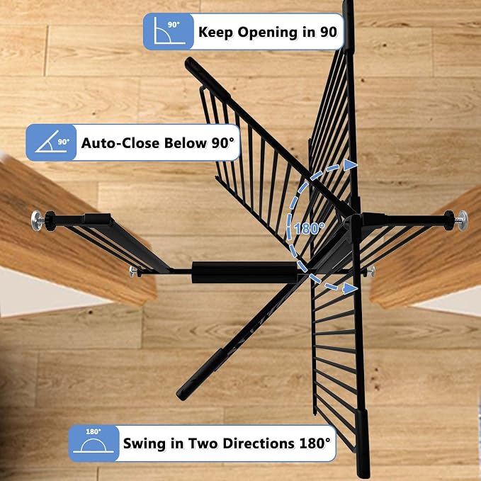 60.2"-65.7" Baby Gates Extra Wide, 40.5" Tall Dog Gate Indoor, Walk Through Pet - Image 7
