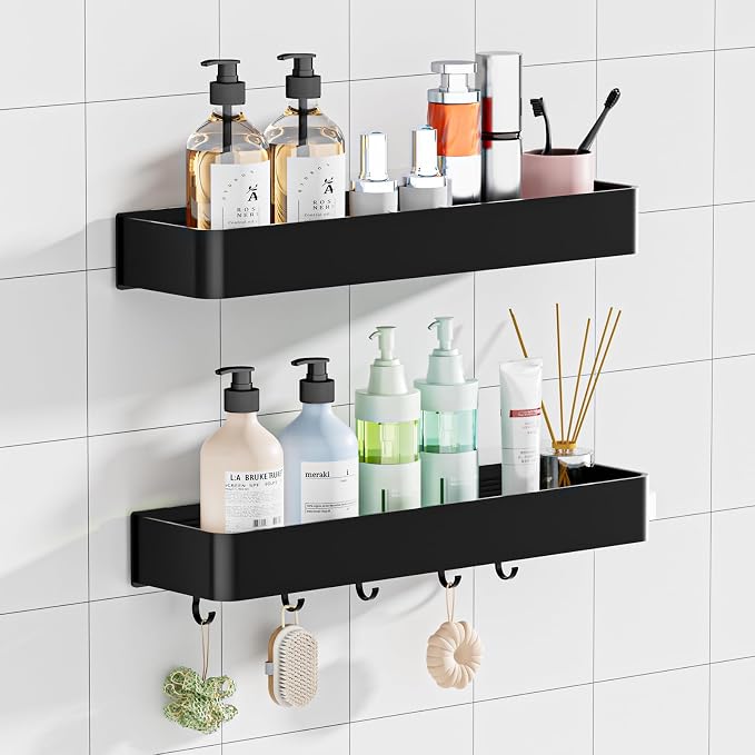 Adhesive Shower Caddy, Rustproof Shower Shelve by Wisfame