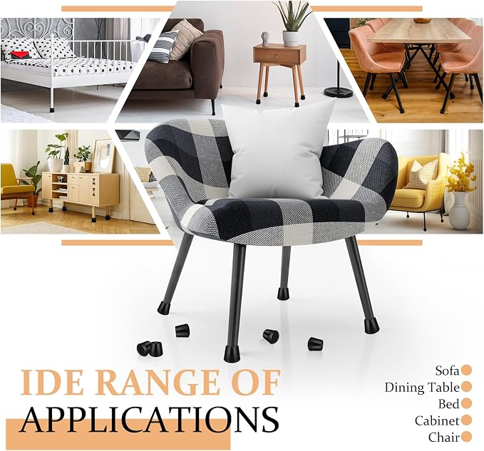 1-1/2” Round Rubber Chair Leg Tips Caps, Chair Leg Floor Protectors Furniture - Image 5